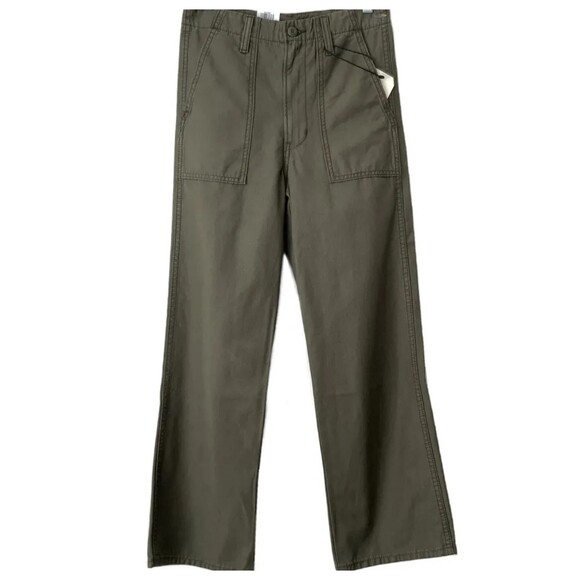 Levi’s Premium Pants Green Ribcage Straight Utility Ankle 26 - Picture 3 of 9